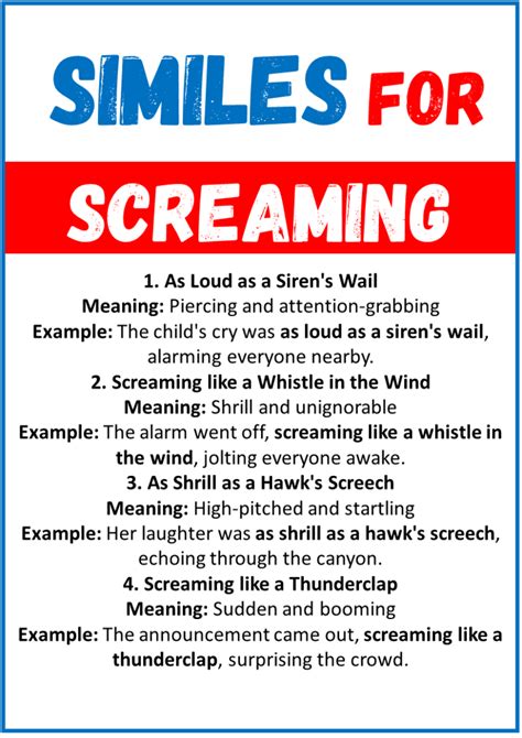 scream thesaurus|similes for screaming.